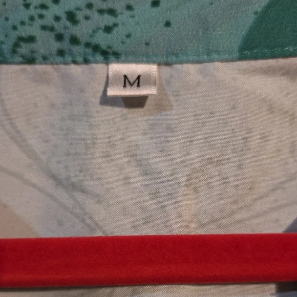 Teal and White Floral Blouse - Picture 2 of 5